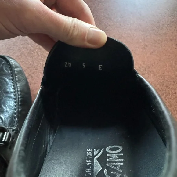 Salvatore Ferragamo Embossed Black Loafers